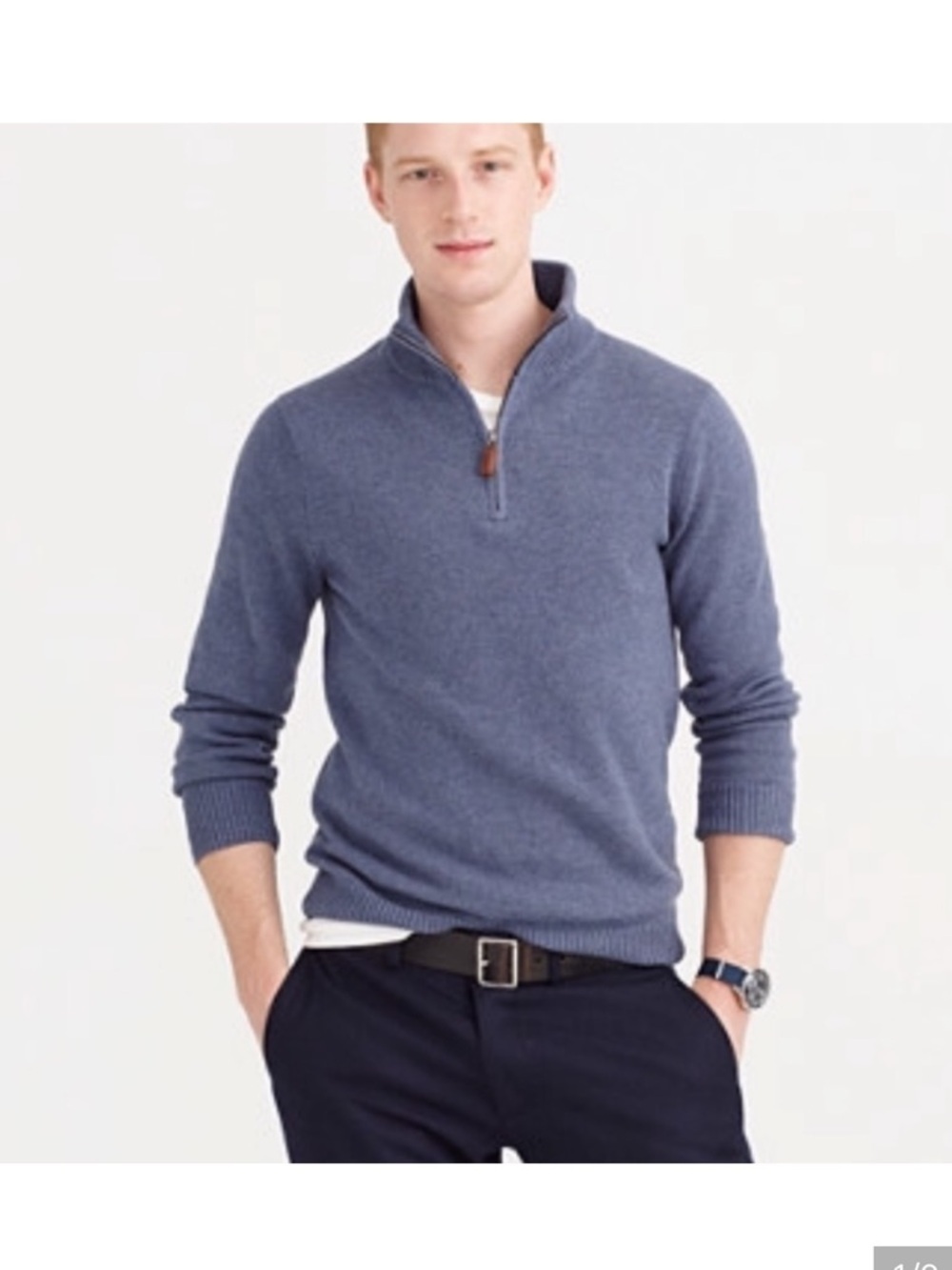 J.Crew Cotton Cashmere Quarter Zip Sweater size Medium - Picture 7 of 7